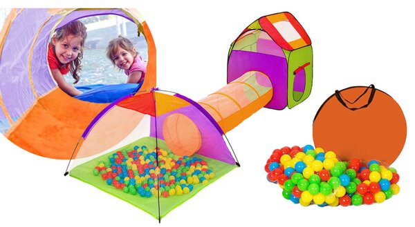 TIMELESS TOYS Játszósátor alagúttal 200 darab labdával