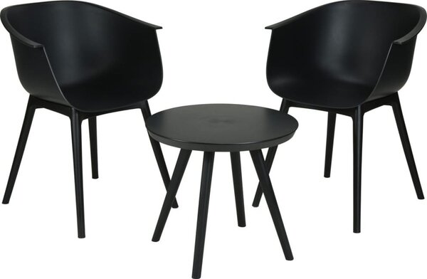Juego De Muebles De Patio De 3 Piezas Pp Negro Progarden