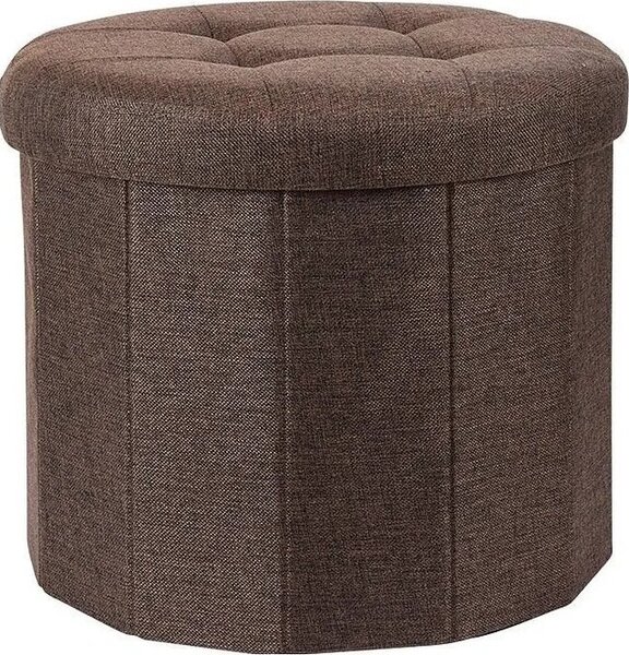 Home Styling Collection Pufa z pikownym siedziskiem OTTOMAN, Ø 45 x 39 cm, kolor szary