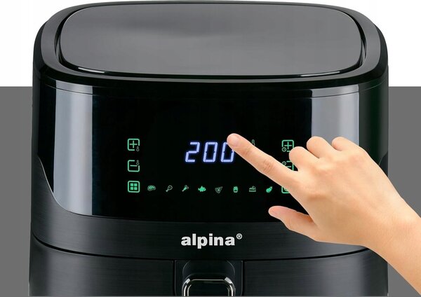 Alpina Airfryer 6L 1600W fekete olajmentes sütő