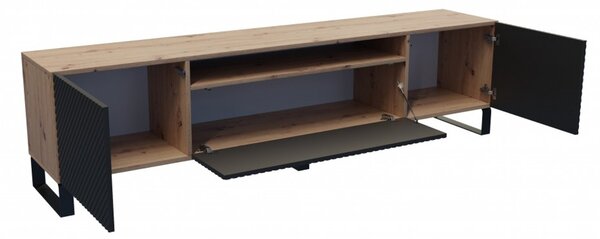Televizní stolek RTV Neo 200 cm Černá-Dub artisan