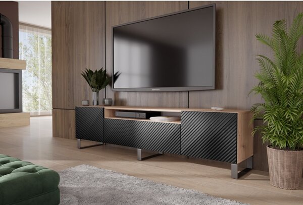 Televizní stolek RTV Neo 200 cm Černá-Dub artisan