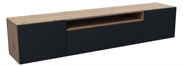 Závěsný televizní stolek RTV Leo Dub artisan-černá 200 cm