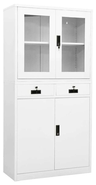 VidaXL acél és edzett üveg irodai szekrény 90 x 40 x 180 cm, több