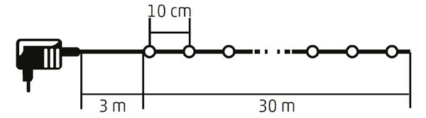 Somogyi LED308DWH Kül.- és Beltéri LED-es fényfüzér 300 db hidegfehér LED - 30m