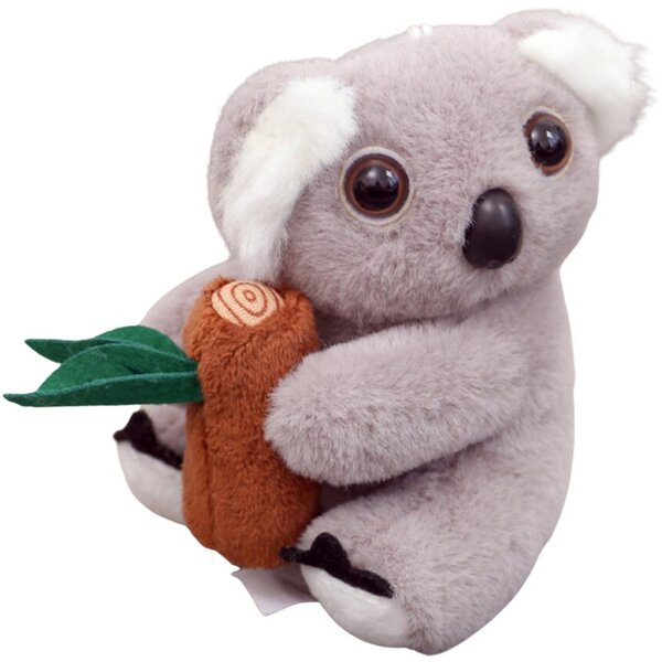 Plüss Koala Kulcstartó Ággal, Szürke Karabinerrel, Arany 12 cm – 22565