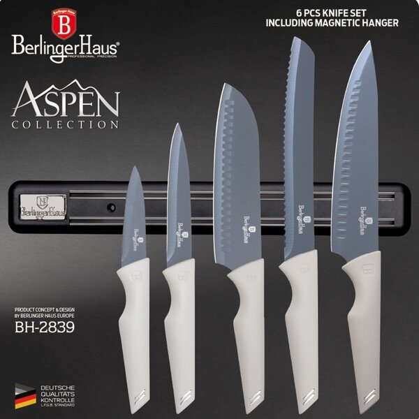 BerlingerHaus BH/2839 Aspen Collection Késkészlet - Rozsdamentes Acél, Matt Szürke