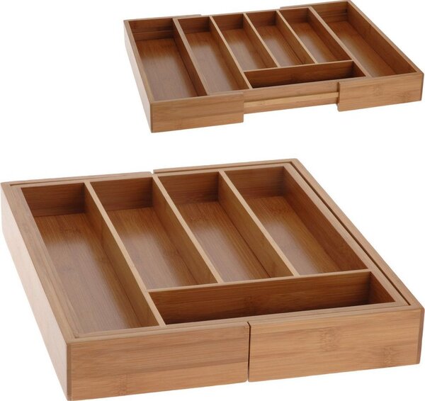 Excellent Houseware bambusz bővíthető evőeszköztartó