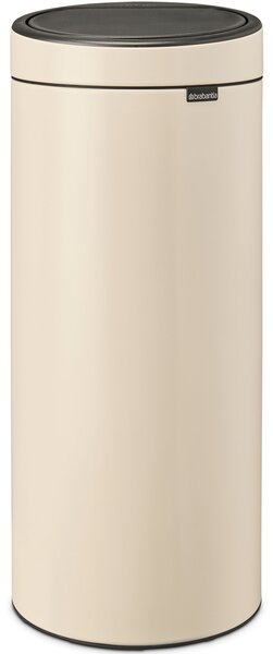 Brabantia Touch Bin New Soft-Touch nyomófedeles hulladékgyűjtő belső tartállyal, kerek, 30L - G méret, acél, világos bézs - 149986