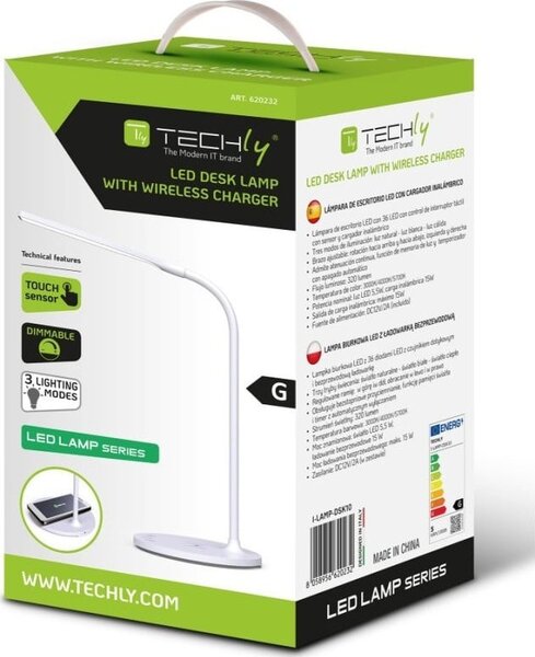 Techly I-LAMP-DSK10 asztali lámpa Nem cserélhető izzó(k) 5,5 W LED G Fehér