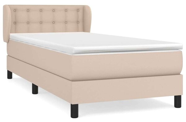 VidaXL cappuccino színű műbőr rugós ágy matraccal 90 x 200 cm