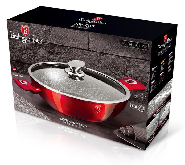Berlinger Haus BH/7110 Metallic Line Burgundy Edition 30cm Wok