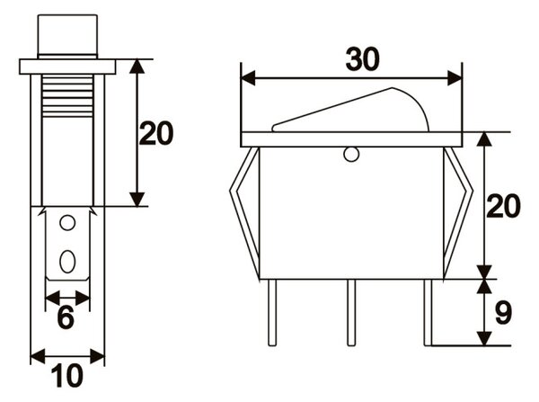Billenő Kapcsoló Sárga 10A-250V (3009050SA)