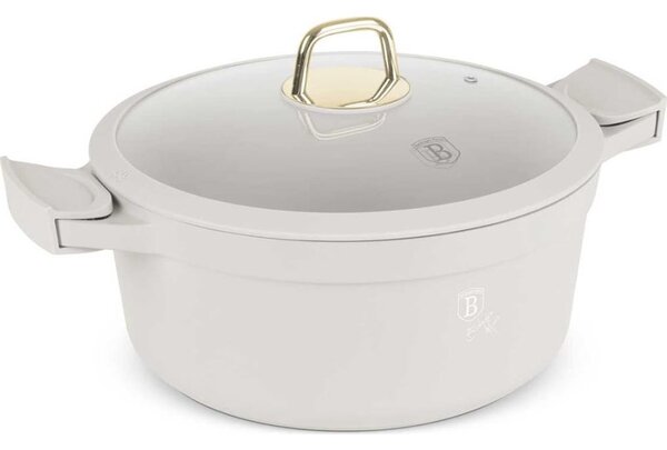 BerlingerHaus BH/7788 Sahara Collection Lábas - Fedővel, 6,1 L, Öntött Alumínium, Matt Krém