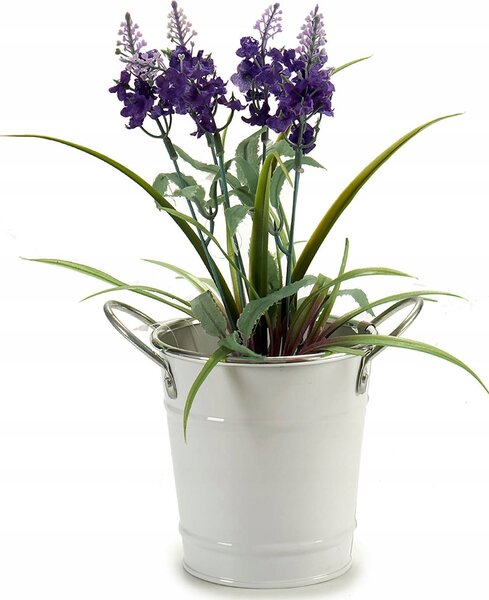 Ibergarden Osłonka na doniczkę cynkowa, biała, Ø 10 cm