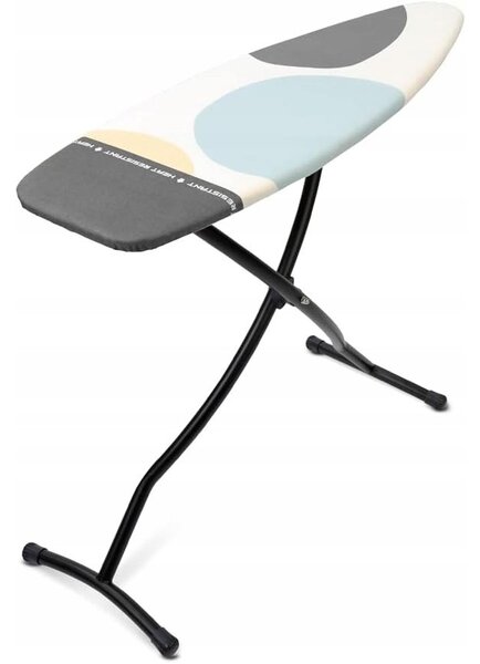 BRABANTIA Heat-Resistant Parking Zone vasalódeszka 1350x450mm - D méret. hőálló pihentető zóna. ülve vasaláshoz. D=35mm fekete váz. tavaszi buborékok huzat - 134784