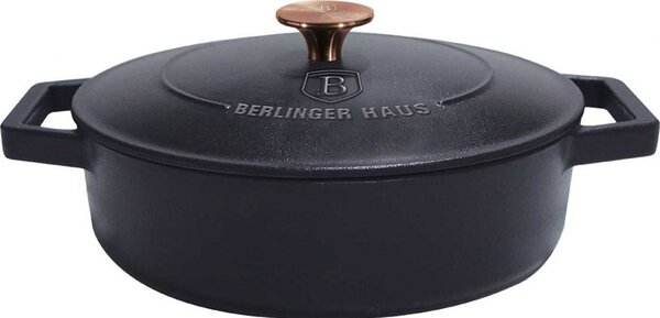 BerlingerHaus BH/6493 Black Rose Collection Lábas - Öntöttvas, Matt Fekete, Rose Gold