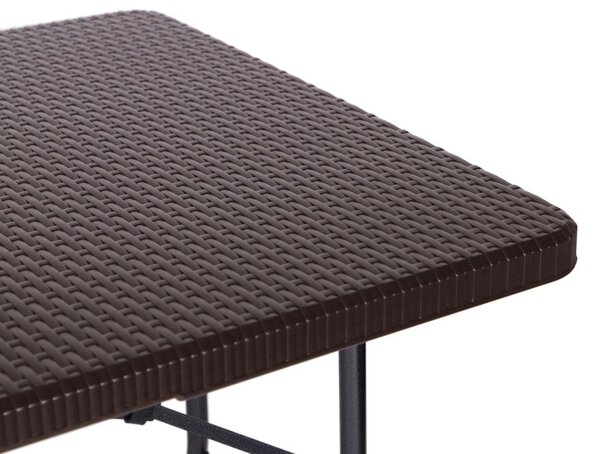 Összecsukható kerti bankett asztal 180 cm - rattan hatású