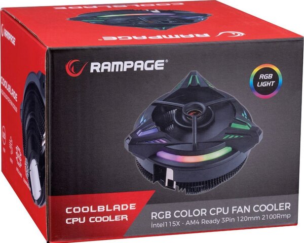 Rampage RM-C03 COOLBLADE Processzor hűtő RGB LED világítással