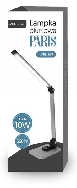 Lampka SVENSSON Light biurkowa 350 lumen 10W srebrna, model Paris