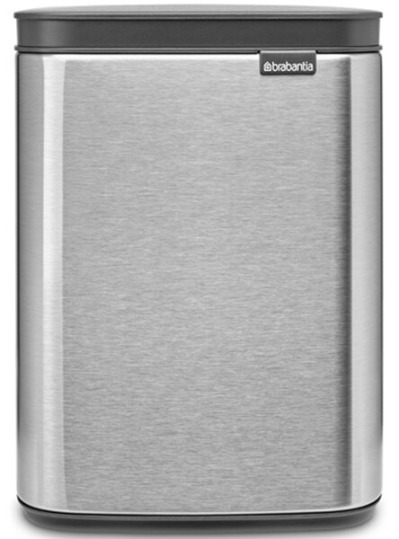 BRABANTIA Bo Waste Bin hulladékgyűjtő felnyitható Soft-Close fedéllel fali/álló műanyag tartály 4L - A méret r.m. acél selyem ujjlenyomatmentes - 222849