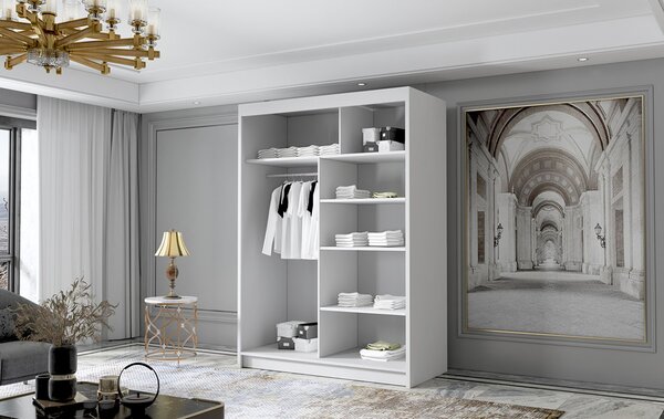 LUNGO IV gardróbszekrény, 120 cm – fekete