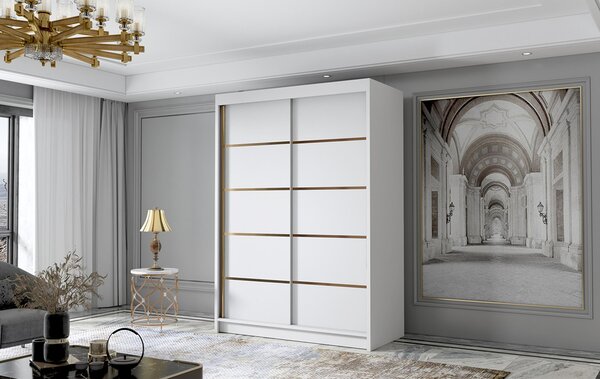 LUNGO IV gardróbszekrény, 120 cm – fehér