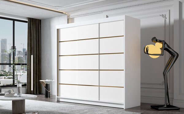 EVO VII tolóajtós gardróbszekrény 200 cm - fehér