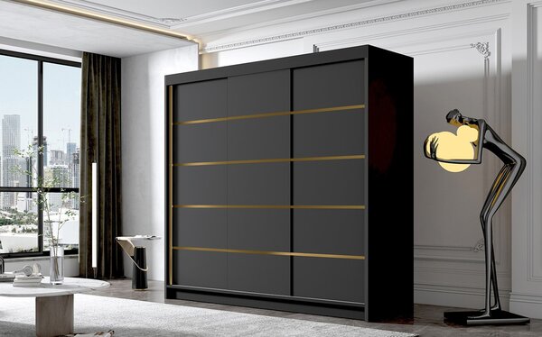 EVO VII gardróbszekrény, 200 cm – fekete