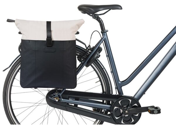 Basil Torba BASIL VIVE BICYCLE SHOPPER, MIK Hooks System, 15-20L, Wodoodporna, off-white/black