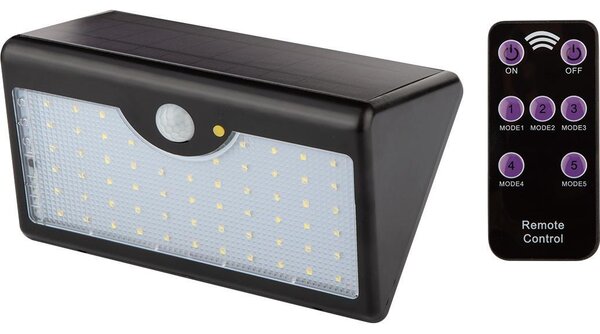 NEO Napelemes Fali Reflektor Távirányítóval, Mozgásérzékelő, Smd LED 900 Lm