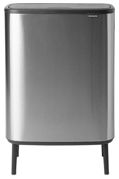 BRABANTIA Bo Touch Bin Hi szelektív hulladékgyűjtő Soft-Close fedéllel magasított lábakon álló műanyag tartály XXL 2x30L - O méret r.m. acél selyem ujjlenyomatmentes - 130649