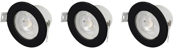 Sygonix LED-es beépíthető lámpa 3 részes készlet LED LED 5.5 W Fekete (SY-6418012)