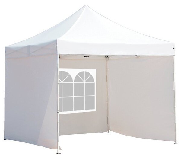 Pavilon ponyva + oldalfal, fehér 2,9 x 2,9 m