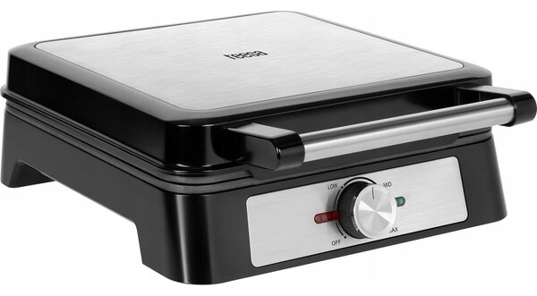 Teesa Gofrisütő, 4 Gofri, 1600 W, Inox, Teljesítményszabályozás
