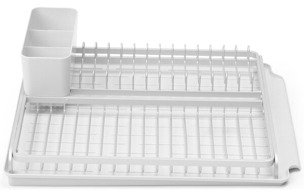 Brabantia SinkSide Dish Drying Rack lejtős csepptálcájú, önürítő edényszárító állvány, világosszürke, 385x490 mm - 117428