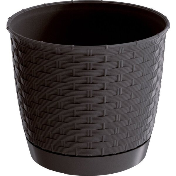 Virágcserép 250 x 219 Mm Sötét Barna RATOLLA Round Prosperplast DRLO250-440U