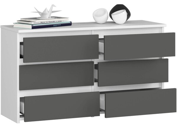 CL100 6SZ komód – fehér/szürke