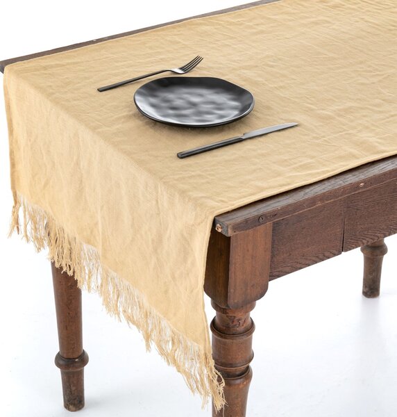 Tom Linen asztali futó rojtokkal – Lada, 65x140 cm