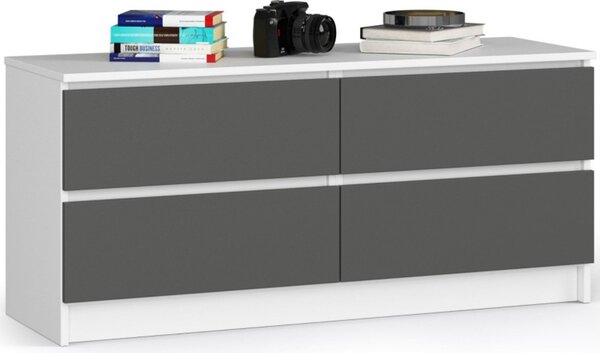 K120 4SZ komód – fehér/szürke