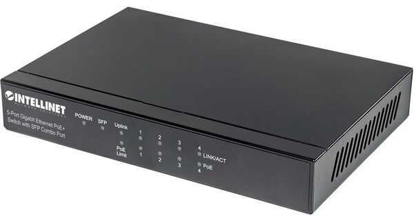 Intellinet 561174 hálózati kapcsoló Gigabit Ethernet (10/100/1000) Ethernet-áramellátás (PoE) támogatása Fekete