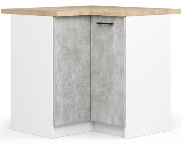 OLIVIA S90/90 sarok konyhaszekrény – fehér / beton színben