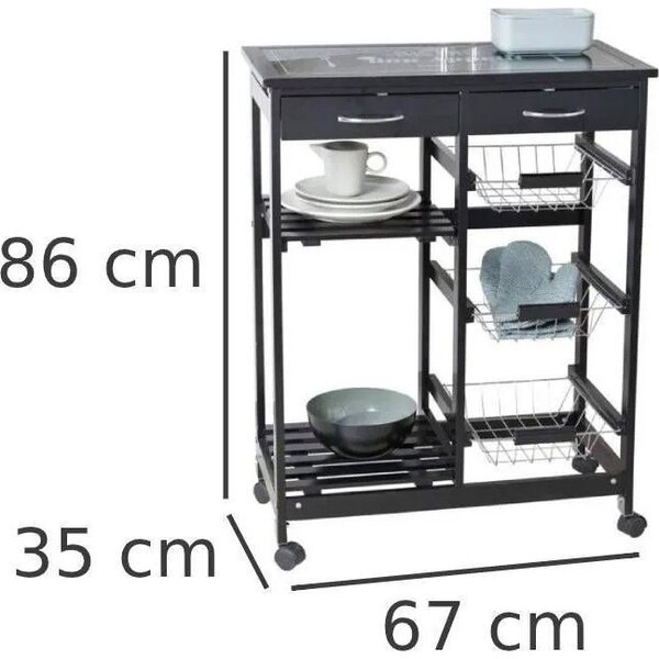 Konyhai kocsi Wenko 54128100 fekete