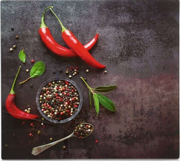 ZELLER Üveg vágódeszka, 56 × 50 cm, chili