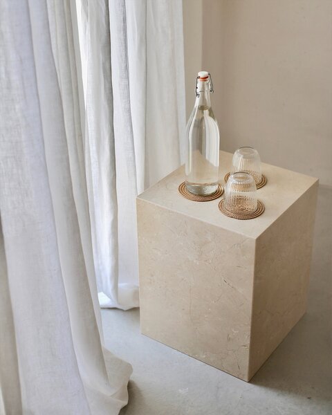 Magic Linen Fehér len függöny, 135x275 cm