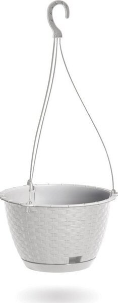 Macetero Colgante Ratolla Round W 4,85l, 243x243x160mm Blanco