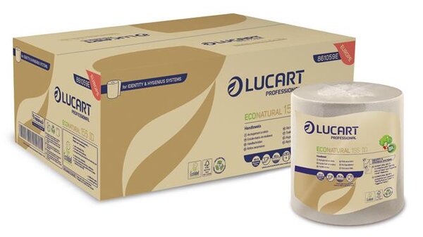 LUCART Kéztörlő tekercsek 2 rétegű Eco Natural 155 ID havanna barna
