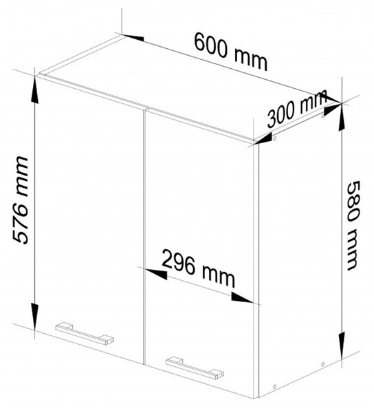 OLIVIA W60 H580 konyhaszekrény – fehér / beton színben