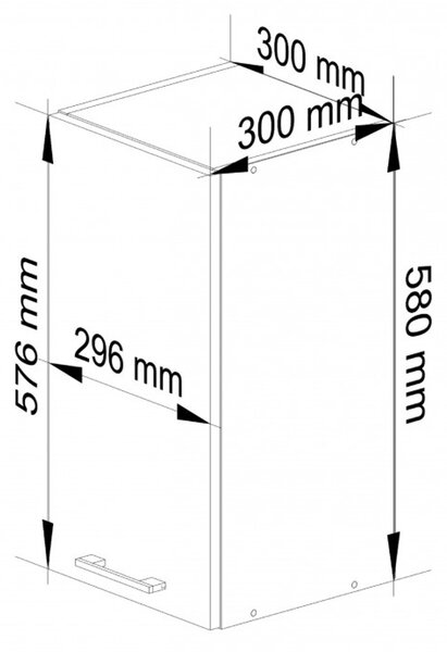 OLIVIA W30 H580 konyhaszekrény – fehér / beton színben