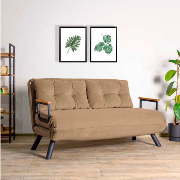 Kanapé futon Sandy (világosbarna)